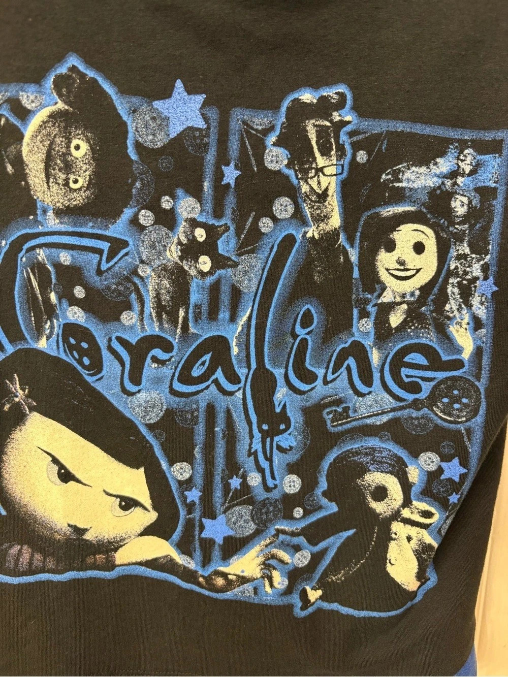 Hot Topic Coraline Laika Graphic Top Graphic Top in Black & Blue Size Large NWT - Picture 2 of 7
